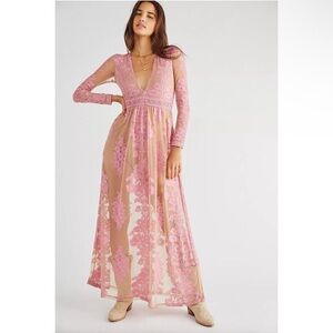 For Love & Lemons / Free People Temecula Maxi Dress Light Pink NWT